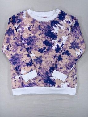 Pony Tails Girls Cloud Tie Dye Crewneck Sweatshirt Purple M 10/12 EUC